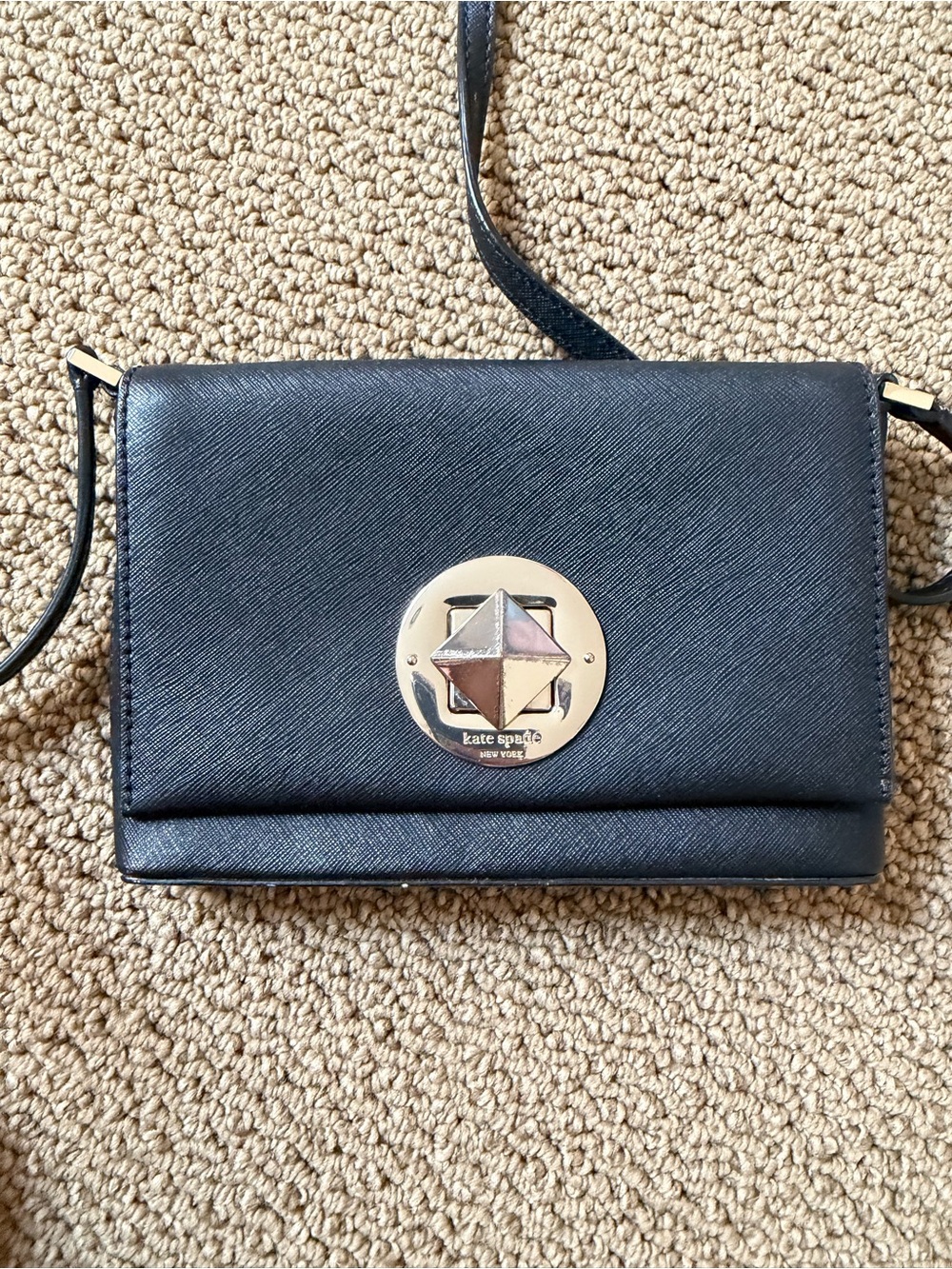 kate spade Black Crossbody with Gold-Tone Medallion